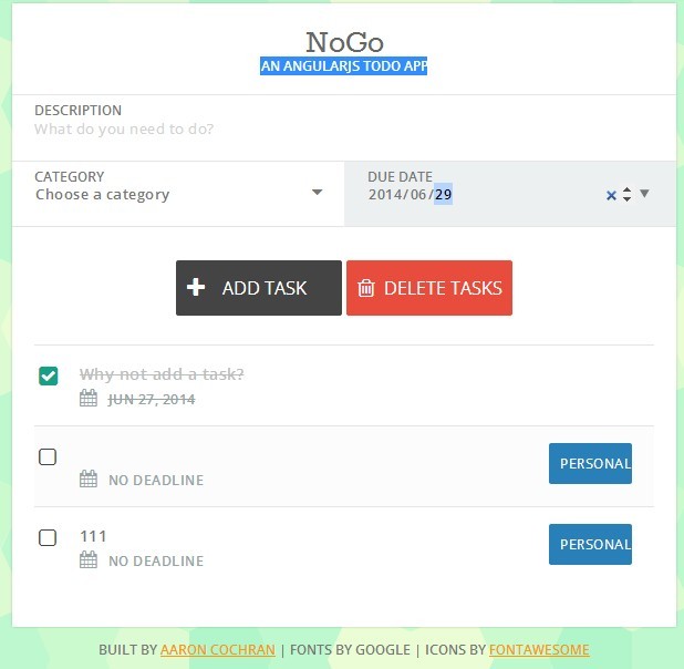 NoGo AngularJS Todo App
